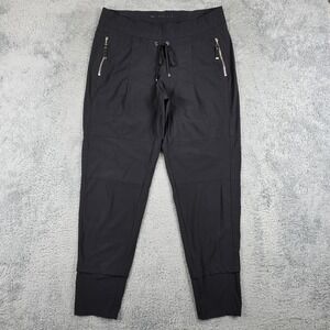 Raffaello Rossi Candy Jogger Pant Womens 40 US 10 Black Taper Zip Pocket Stretch